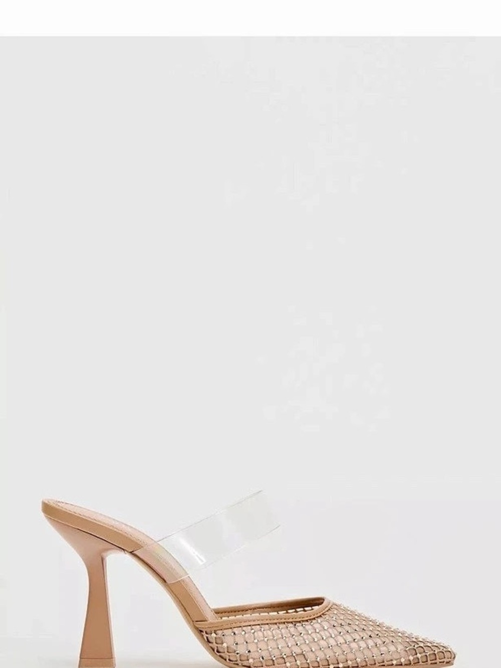 Zara Vinyl Mesh Heeled Mules in Pink